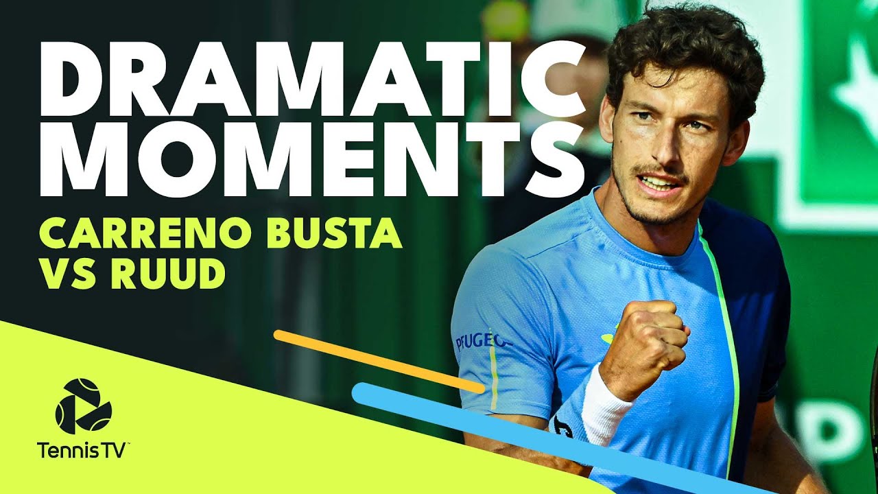 Dramatic Moments In Carreno Busta vs Ruud Rollercoaster | Barcelona 2022 Highlights